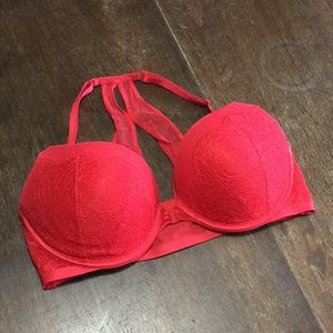 Victoria’s Secret red lace push-up bra